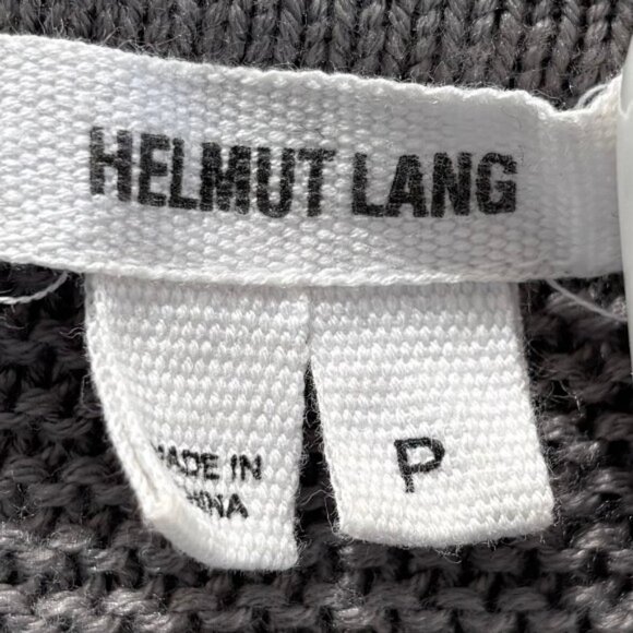 Helmut Lang grey high low hem knit long sleeve pullover sweater size P - Picture 4 of 6